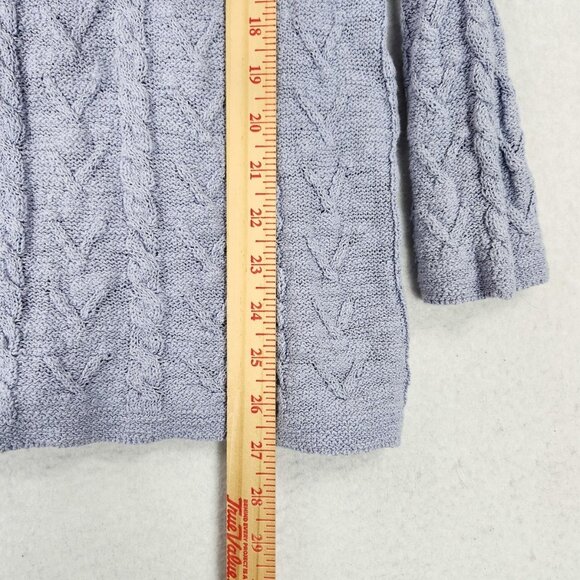 J Jill Sweater Womens Medium Purple Cable Knit Long Sleeve Boat Neck Pullover - Picture 5 of 10